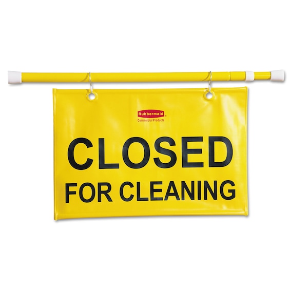 Rubbermaid Commercial Closed For Cleaning, 50 in W x 13 in H - FG9S1500YEL