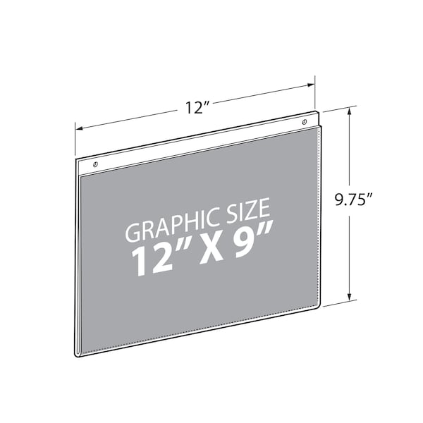 Azar Displays 12"W x 9"H Wall U-Frame w/ Holes, PK10 - 162713