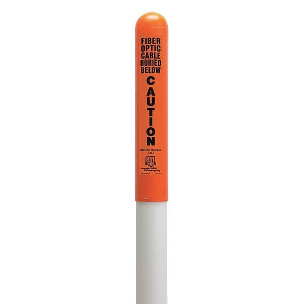 Tapco Utility Dome Marker, Round, , Thermoplastic Polymer Orange/White, 66" L - 113779C