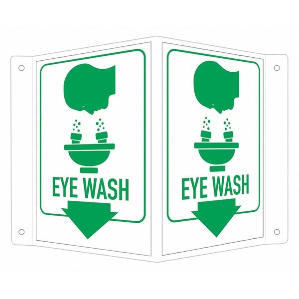 Lyle Eye Wash, 7 1/2 in W x 6 in H, V-Shape Projection, Aluminum, LCVB-0017-RA_4x6 - LCVB-0017-RA_4X6