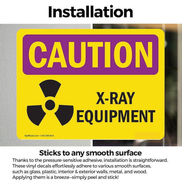 Signmission Radiation & Laser Sign, 10 in H x 14 in W, Vinyl Decal, Rectangle - OS-2PACK-CR-D-1014-L-10197