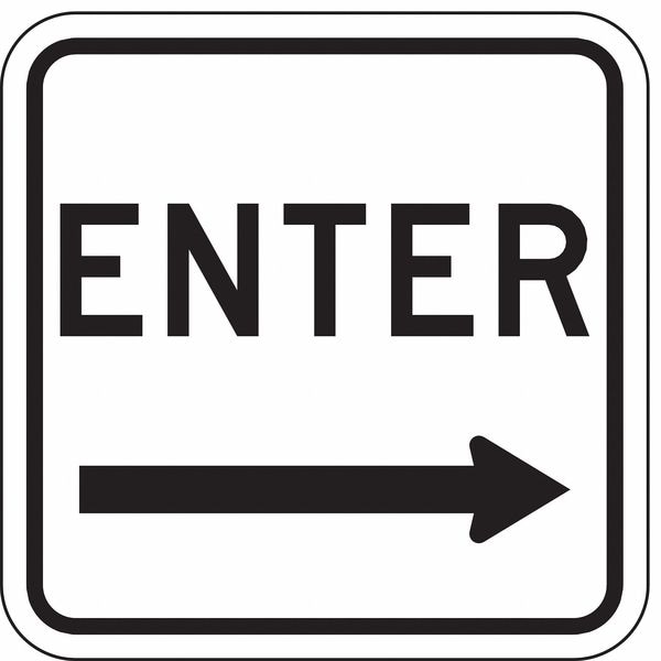 Lyle Enter Sign For Parking Lots, 18 in H, 18 in W, Aluminum, Square, English, LR7-64R-18DA - LR7-64R-18DA