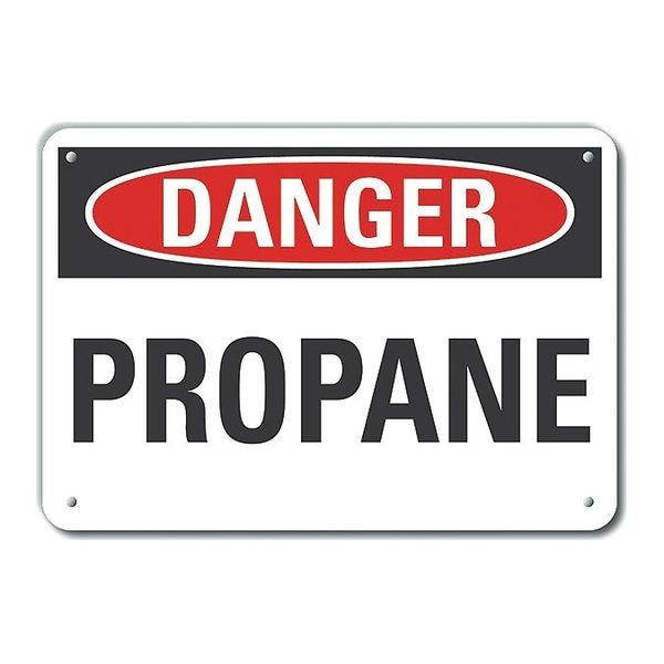 Lyle Aluminum Propane Danger Sign, 10 in H, 14 in W, Horizontal Rectangle, English, LCU4-0310-NA_14X10 - LCU4-0310-NA_14X10