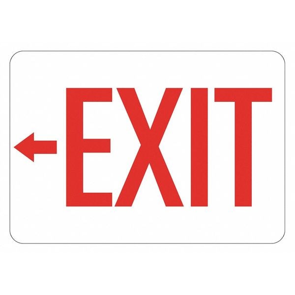 Lyle Exit Sign, Polyester, 14" W, 10" H, Exit (Arrow Left), White - LCU1-0006-ED_14X10