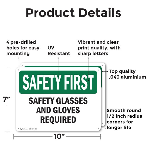 Signmission 7 in Height, 10 in Width, Aluminum, Rectangle - OS-2PACK-SF-A-710-L-10903