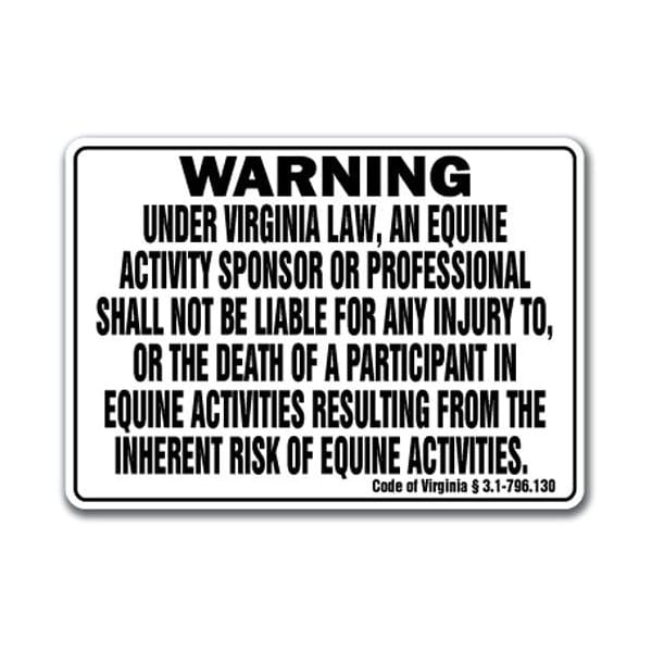 Signmission 14 in Height, 10 in Width, Plastic, 10" x 14", WS-Virginia Equine - WS-VIRGINIA EQUINE