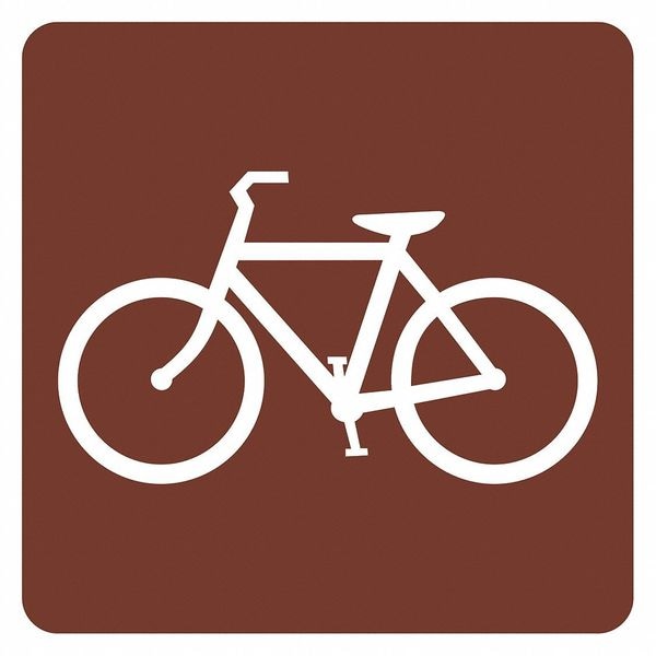 Lyle Bicycle Traffic Sign, 18 in H, 18 in W, Aluminum, Square, No Text, T1-1236-EG_18x18 - T1-1236-EG_18X18