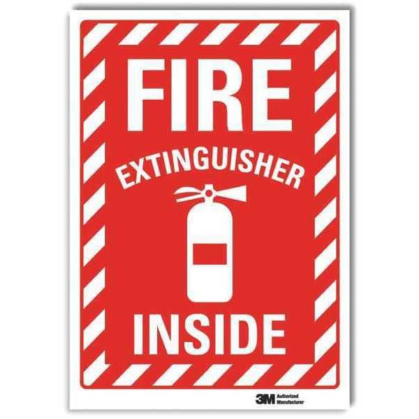 Lyle No Header, Fire Extinguisher Inside, 10 in W x 14 in H, Vertical Rectangle, Reflective Sheeting - U1-1060-RD_10X14