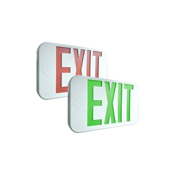 Portor Bi-Color LED Exit Sign and Emergency Light Combo - PT-EXL-2