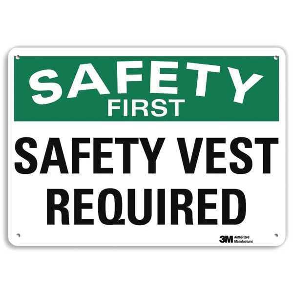 Lyle Safety Sign, 10 in Height, 14 in Width, Aluminum, Horizontal Rectangle, English, U7-1248-RA_14X10 - U7-1248-RA_14X10