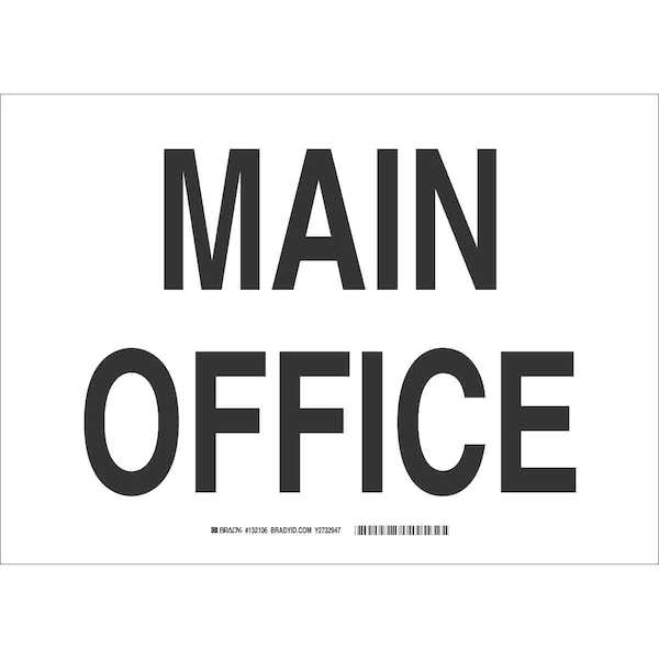 Brady Main Office, 14" W x 10" H, Rectangle, Plastic, 132105 - 132105