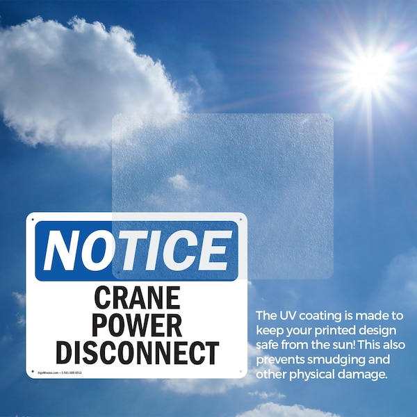 Signmission Crane Power Disconnect, 14 in W x Rectangle, Plastic - OS-2PACK-NS-P-1014-L-15378