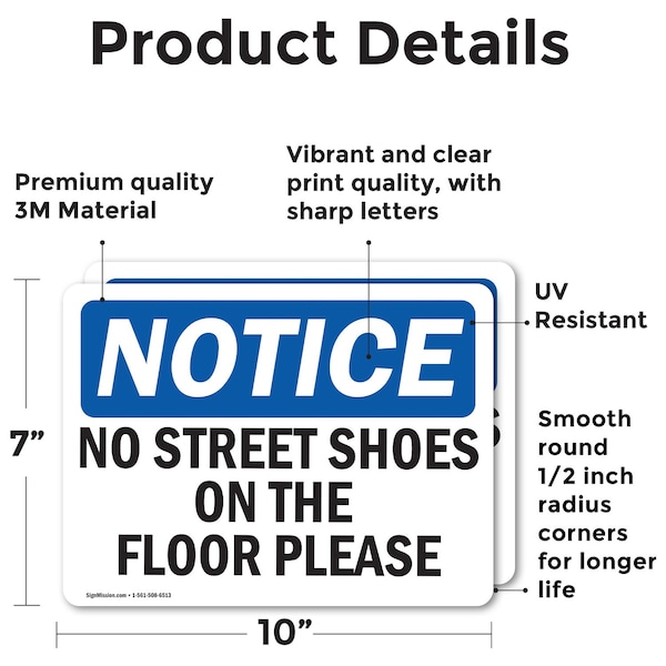 Signmission 7 in Height, 10 in Width, Vinyl Decal, Rectangle - OS-2PACK-NS-D-710-L-14872