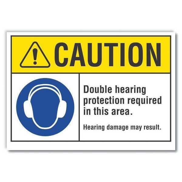 Lyle Caution Sign, Self-Adhesive Vinyl, 10 in H, LCU3-0056-RD_14x10 - LCU3-0056-RD_14X10