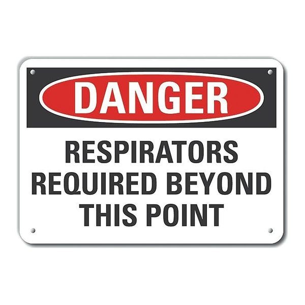 Lyle Refl Alum Danger Respirators, 14"x10" - LCU4-0567-RA_14X10