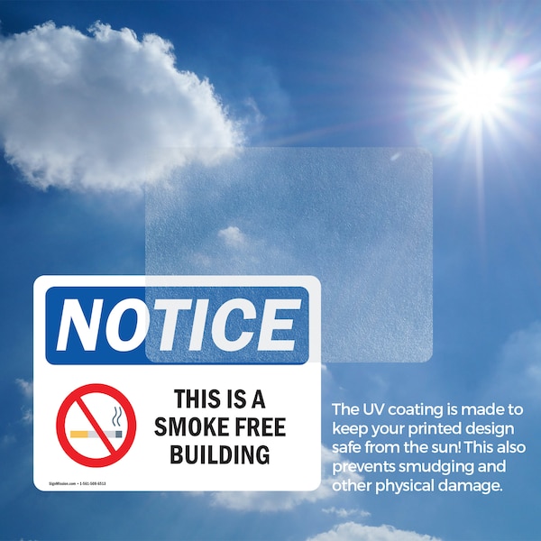 Signmission This Is A Smoke Free Building OSHA Notice Sign, Vinyl Decal, 18in W x 12in L, 2PK - OS-2PACK-NS-D-1218-L-16687