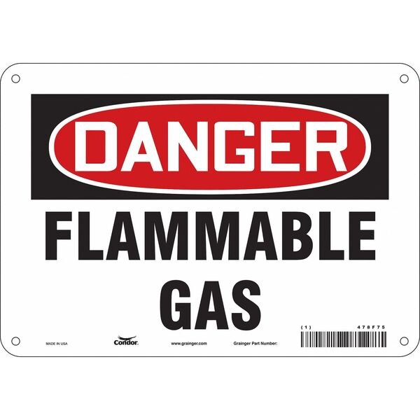 Condor Danger Sign, 7 in H, 10 in W, Polyethylene, Vertical Rectangle, English, 478F75 - 478F75