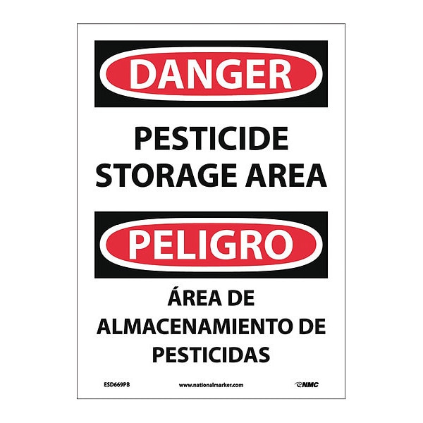 Nmc Danger Pesticide Storage Area Sign - Bilingual, ESD669PB - ESD669PB