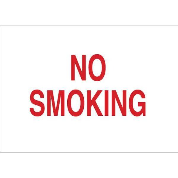 Brady No Smoking Sign, 5 in H, 14 in W, Polyester, Rectangle, English, 89154 - 89154