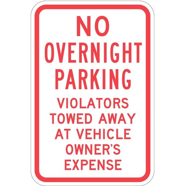Lyle No Overnight Parking Sign, 18" x 12, T1-1055-HI_12x18 - T1-1055-HI_12X18