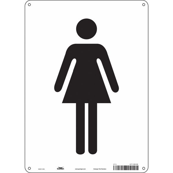 Condor Restroom Sign, WOMEN, 10 in W x 14 in H, Vertical Rectangle, Vinyl, 473X86 - 473X86