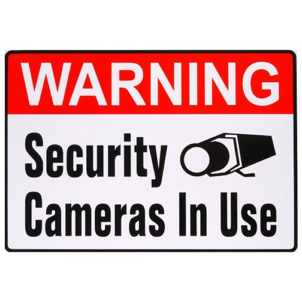 Hillman HILLMAN English White Security Decal 4 in. H X 6 in. W - 843336