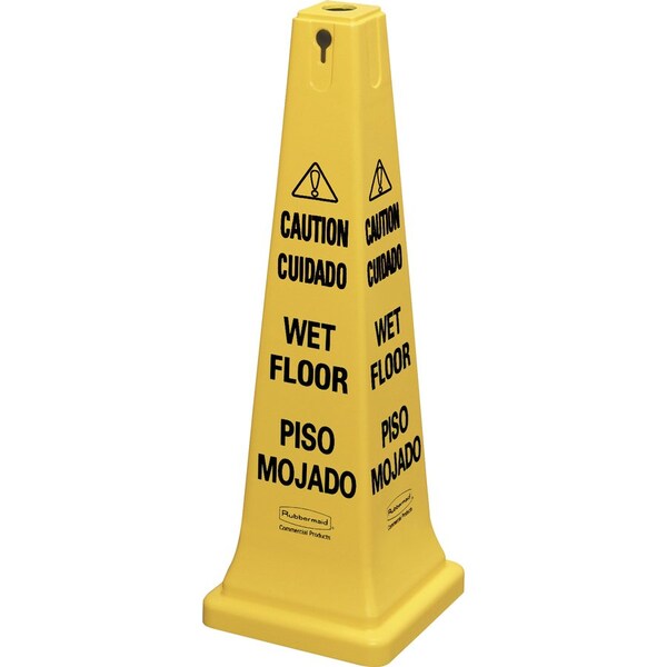 Rubbermaid Commercial 36" Safety Cone, 36" Height, 12.2" Width, Plastic, Cone, Spanish; English - RCP627677CT