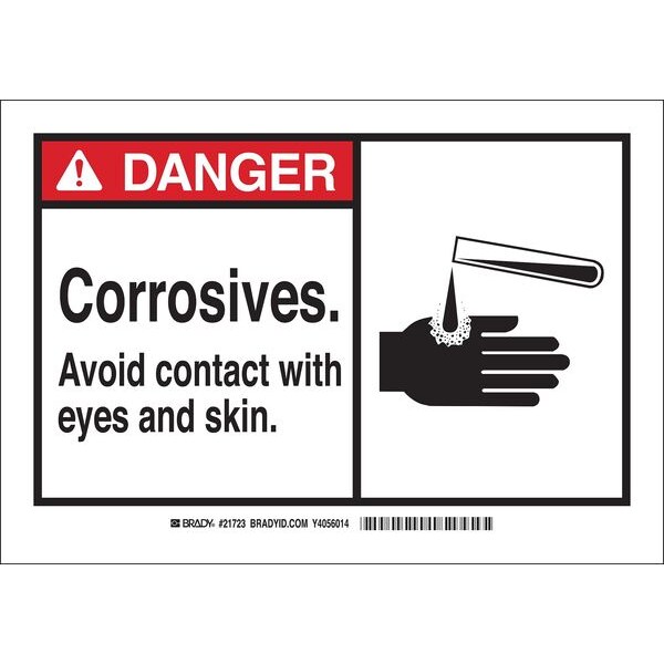 Brady Danger Sign, 7 in H, 10 in W, Plastic, Rectangle, English, 21723 - 21723