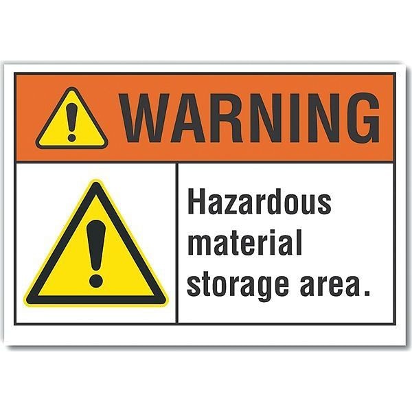Lyle Hazardous Materials Warning Reflective Label, 7 in Height, 10 in Width, Reflective Sheeting - LCU6-0005-RD_10X7