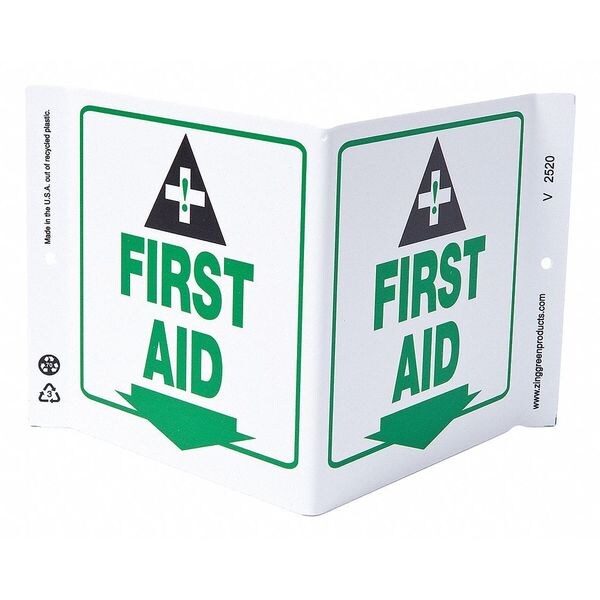 Zing First Aid, 12 in W x 7 in H, V-Shaped, Plastic - 2520