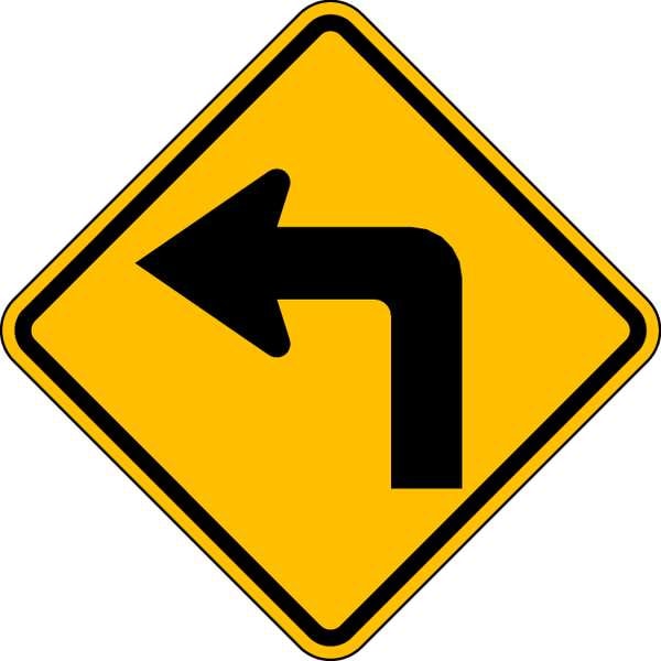 Lyle Left Turn Traffic Sign, 12 in Height, 12 in Width, Aluminum, Diamond, No Text - W1-1L-12HA