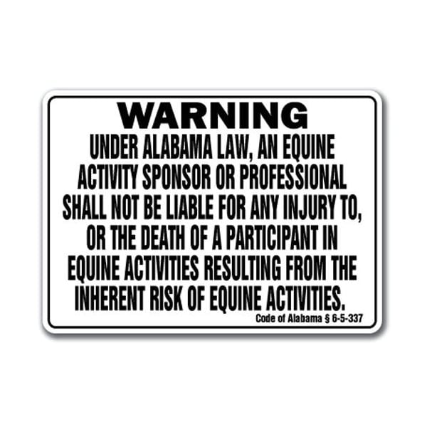 Signmission 14 in Height, 10 in Width, Plastic, 10" x 14", WS-Alabama Equine - WS-ALABAMA EQUINE