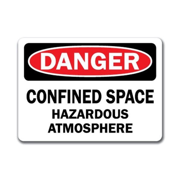 Signmission Danger-Confined Space Hazardous Atmosphere-10in x 14in OSHA, DS-Confined Space Hazardous Atmosphe - DS-CONFINED SPACE HAZARDOUS ATMOSPHE