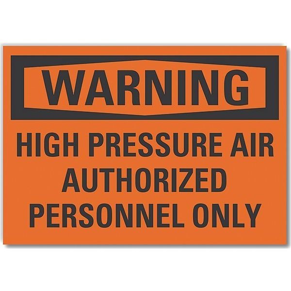 Lyle High Pressure Warning Label, 3 1/2 in Height, 5 in Width, Polyester, Horizontal Rectangle, English - LCU6-0140-ND_5X3.5