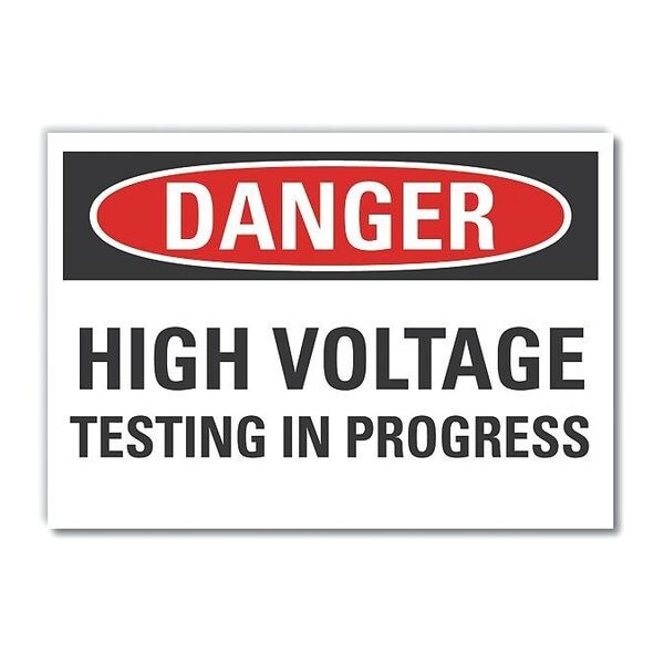 Lyle High Voltage Danger Label, 10 in Height, 14 in Width, Polyester, Horizontal Rectangle, English - LCU4-0522-ND_14X10