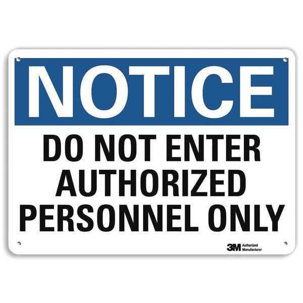Lyle Notice Sign, 10 in H, 14 in W, Aluminum, Horizontal Rectangle, English, U5-1131-RA_14X10 - U5-1131-RA_14X10