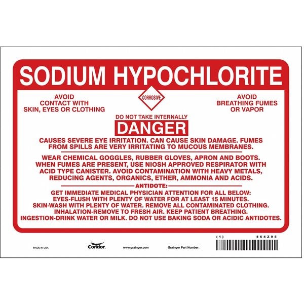 Condor Safety Sign, 7 in Height, 10 in Width, Vinyl, Vertical Rectangle, English, 464Z95 - 464Z95