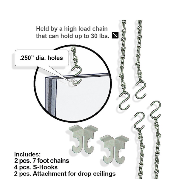 Azar Displays 8.5"W x 11"H Hanging Poster Frame, PK4 - 172715