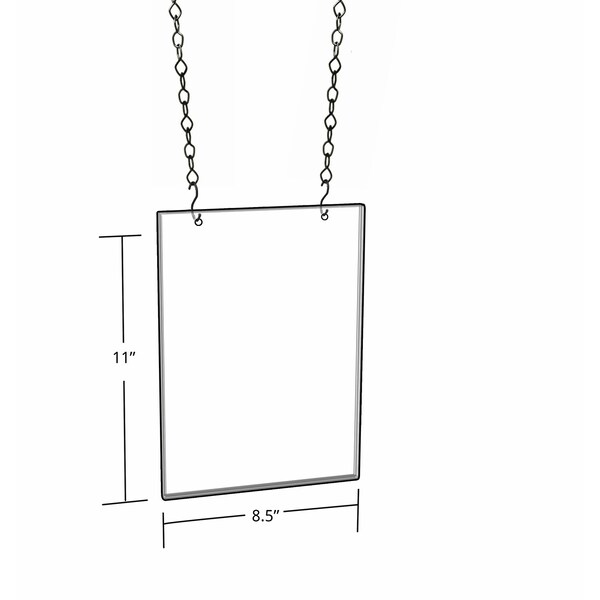 Azar Displays 8.5"W x 11"H Hanging Poster Frame, PK4 - 172715