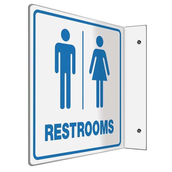 Accuform Restrooms, 8 in W x 8 in H, L-Shaped, Plastic, PSP741 - PSP741