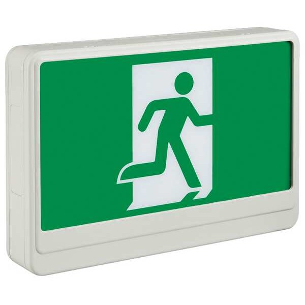 Big Beam Runningman Exit Sign - Universal Face, White, 2 Face(s), LED, Ceiling; End; Back Mount - EXKL2GWWU-RUNMAN