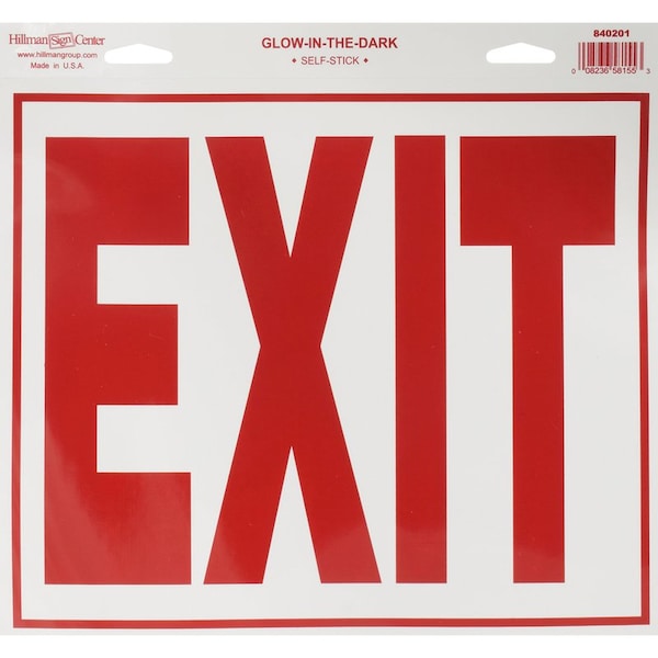 Hillman Exit, 12 in W x 11 in H, Plastic - 840201