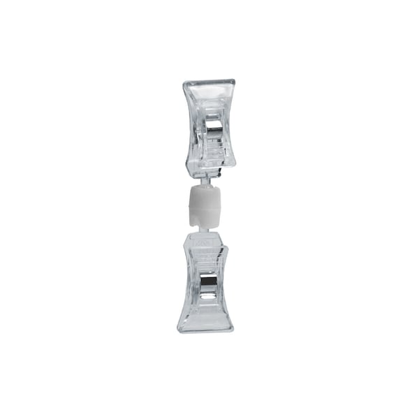 Azar Displays Double Clip-On Sign Holder-Clear, PK10 - 107607