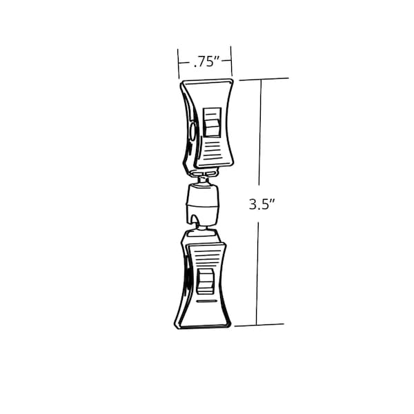 Azar Displays Double Clip-On Sign Holder-Clear, PK10 - 107607