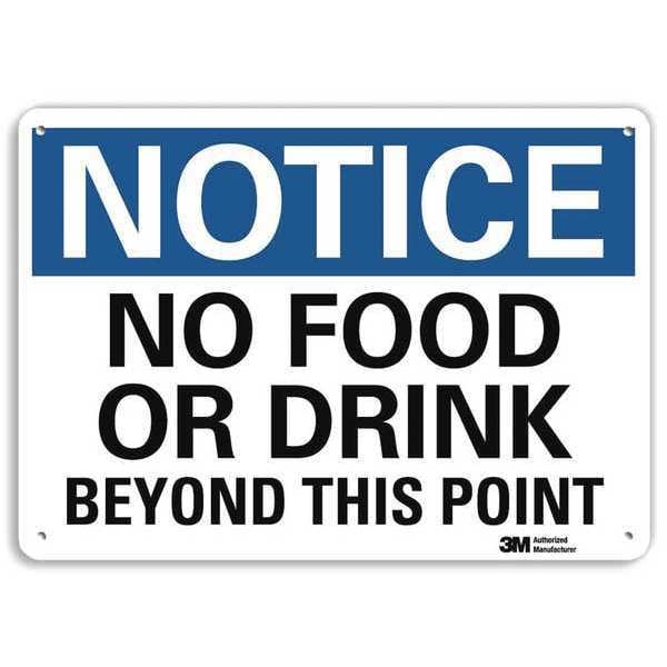 Lyle Notice, No Food or Drink Beyond This Point, 7 x 10, Vertical Rectangle, Plastic, U5-1375-NP_10X7 - U5-1375-NP_10X7