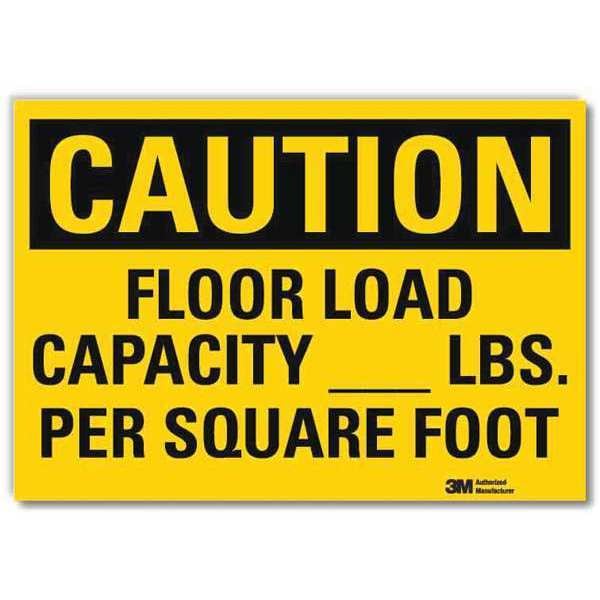 Lyle Caution, Floor Load Capacity _ Lbs. Per Square Ft., 5 x 7, Reflective Sheeting, U4-1314-RD_7X5 - U4-1314-RD_7X5