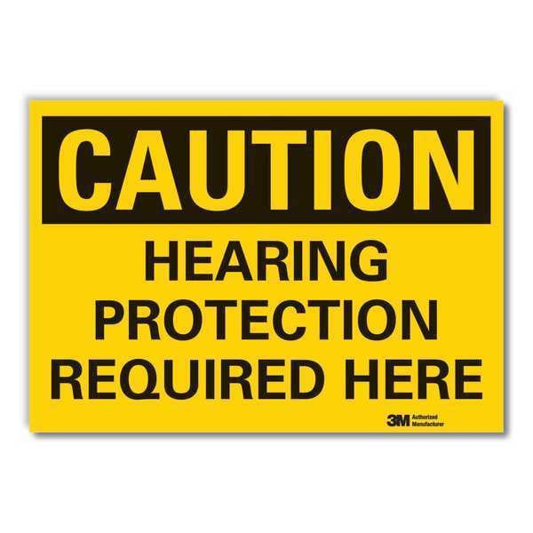 Lyle Hearing  Caution Reflective Label, 7 in Height, 10 in Width, Reflective Sheeting, English - LCU3-0341-RD_10X7