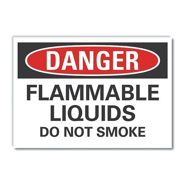 Lyle Danger, Flammable liquids do not smoke, 14 in W x 10 in H, Horizontal Rectangle, LCU4-0514-RD_14X10 - LCU4-0514-RD_14X10