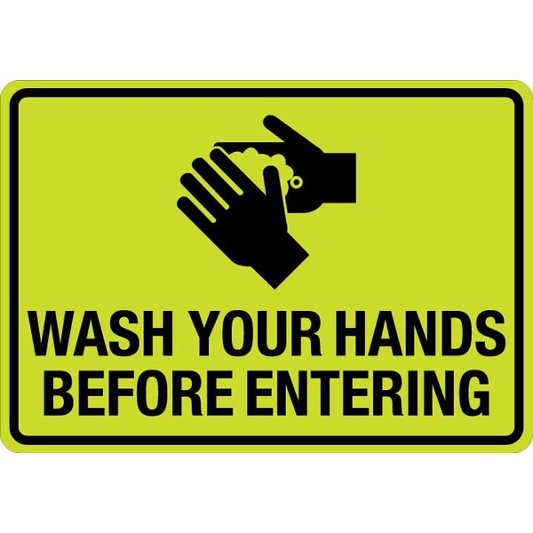 Lyle Wash Paws Before Entering House, 14 in  x 10 in, HiVis Reflective Aluminum, LCUV-0151ST-RA_14x10 - LCUV-0152ST-RA_14X10