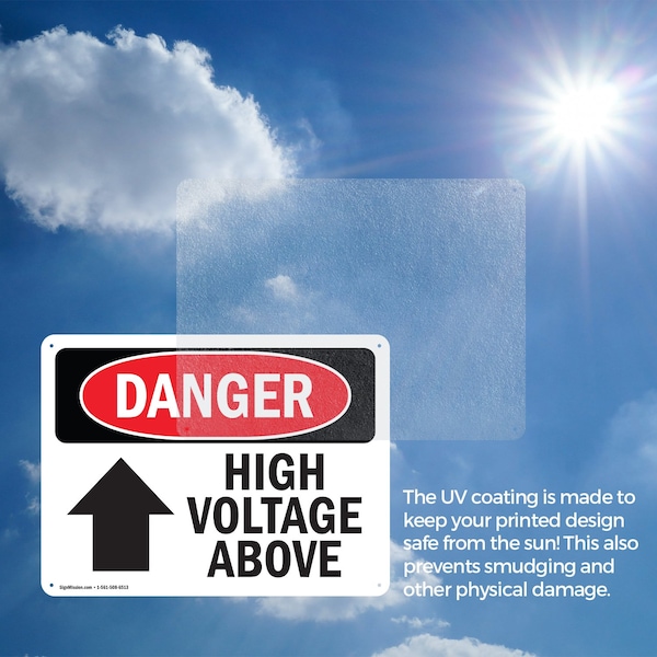 Signmission High Voltage Above Danger Sign, Plastic, 24in W x 18in L, 2PK - OS-2PACK-DS-P-1824-L-2228